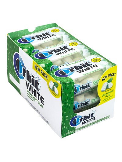 18729 - Orbit White Spearmint Gum - 9/15 Pcs - Box:  - Loc: N2
