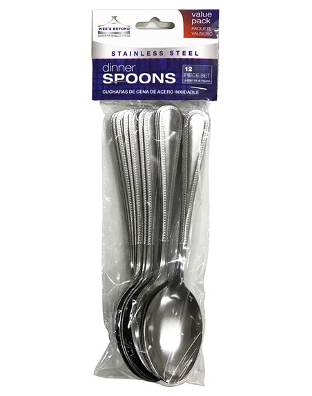 19046 - Wee's Beyond, S/S Dinner Spoon Set - 12 Pieces - Box:  - Loc: 32F