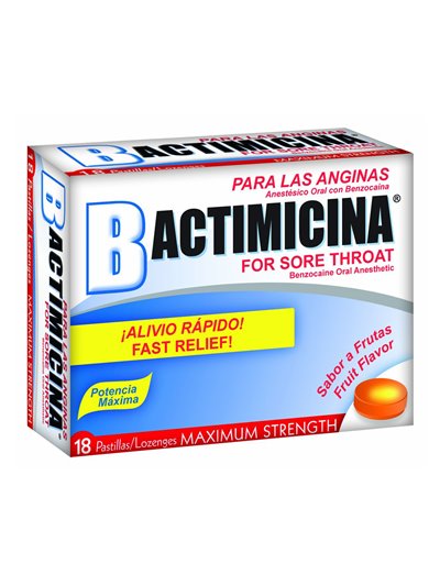 19064 - Bactimicina for Sore Throat ( Lozenges ) - 18 ct - Box:  - Loc: K1