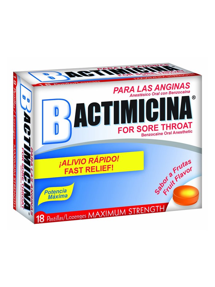 19064 - Bactimicina for Sore Throat ( Lozenges ) - 18 ct - Box:  - Loc: K1