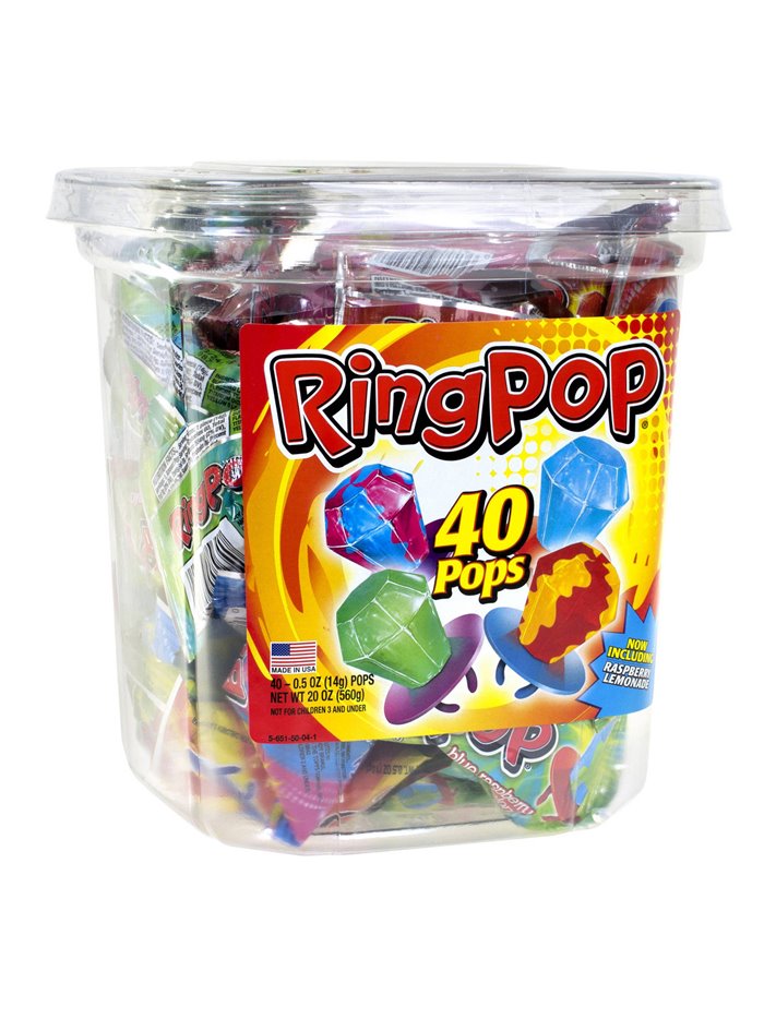 10472 - Ring Pop Assorted Jar - 40ct - Box:  - Loc: L6