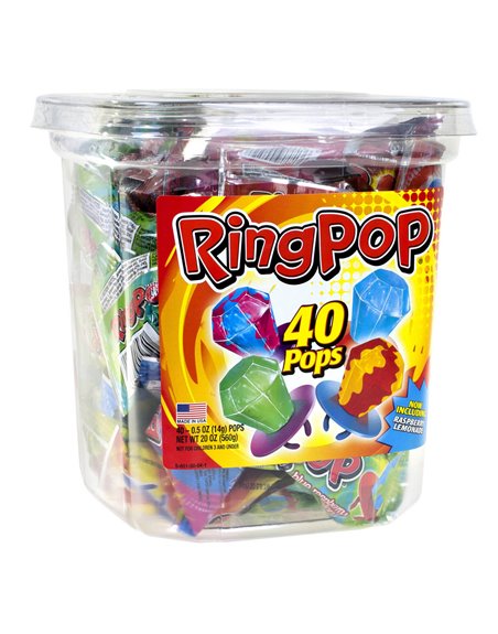 10472 - Ring Pop Assorted Jar - 40ct - Box:  - Loc: L6