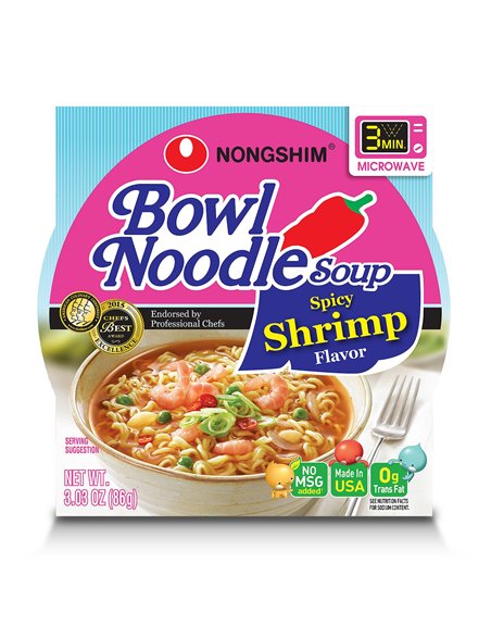 19117 - Nongshim Bowl Noodle Soup, Spicy Shrimp - ( 12 Pack ) - Box:  - Loc: E12