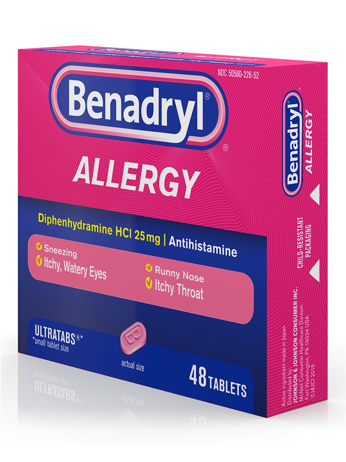 19173 - Benadryl Allergy 25mg - 48ct - Box:  - Loc: K0
