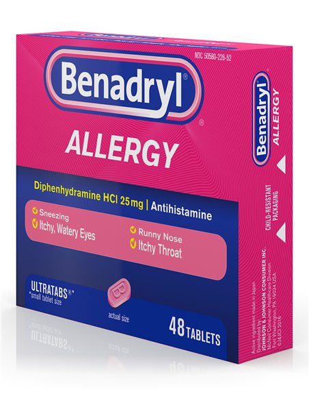 19173 - Benadryl Allergy 25mg - 48ct - Box:  - Loc: K0