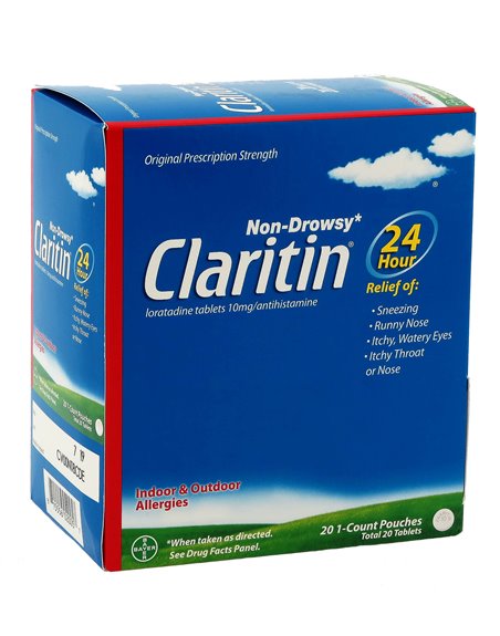 8769 - Claritin 24 Hrs Allergy Relief - 20ct.(Case of 36) - Box:  - Loc: K3