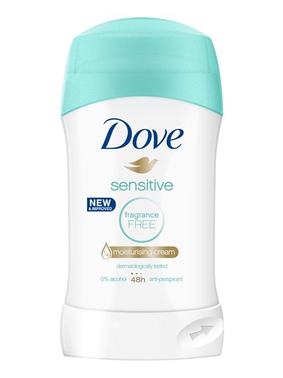 19271 - Dove Deodorant, Sensitive - 1.35 oz. (40ml) - Box:  - Loc: K8