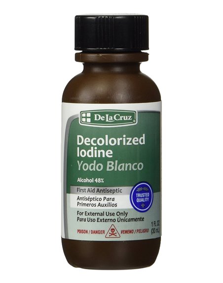 19312 - De La Cruz Decolorized Iodine (Yodo Blanco) - 1 fl. oz. - Box:  - Loc: L3