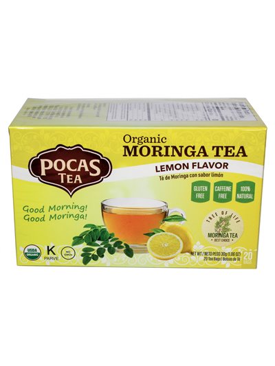 19340 - Pocas Organic Moringa Tea, Lemon - 20ct. (Case OF 6) - Box:  - Loc: R7