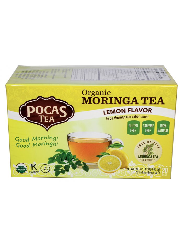19340 - Pocas Organic Moringa Tea, Lemon - 20ct. (Case OF 6) - Box:  - Loc: R7
