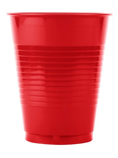 19350 - Plastic Cups, Red 16 oz. - 48 Pack/16pcs - Box:  - Loc: I11