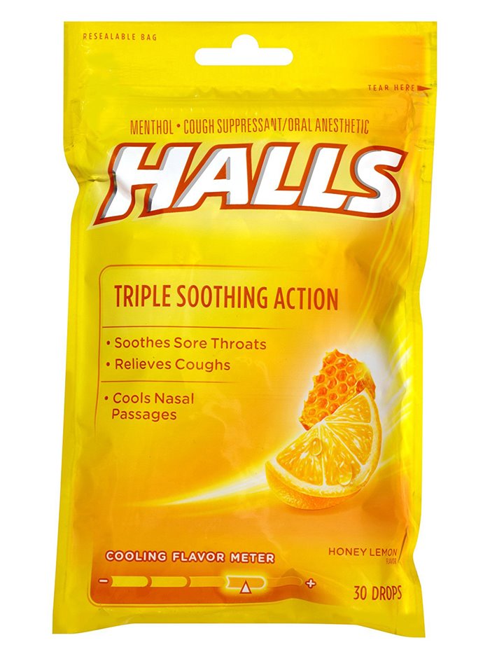 19362 - Halls Honey Lemon Bag - 30 Drops - Box:  - Loc: N1