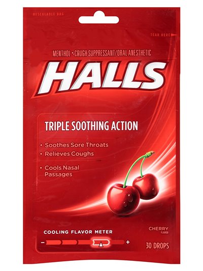 19363 - Halls Cherry Bag - 30 Drops - Box:  - Loc: M11