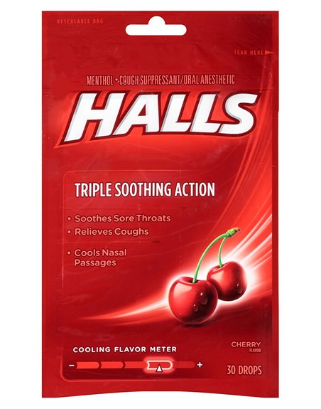 19363 - Halls Cherry Bag - 30 Drops - Box:  - Loc: M11