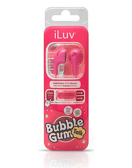 19372 - iLuv Bubble Gum Talk Earphones W/ Mic, Pink - Box:  - Loc: L0