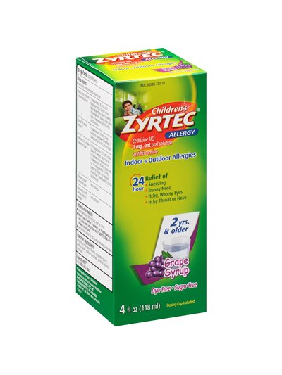 12 - Zyrtec Allergy Children's, Grape - 4 fl. oz. - Box:  - Loc: K4