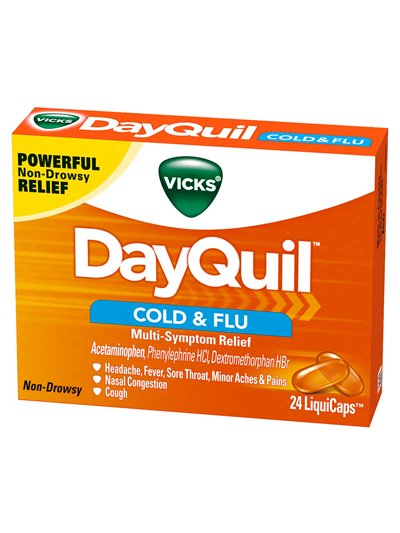 19455 - DayQuil Cold & Flu LiquiCaps - 16-24 ct - Box:  - Loc: K0