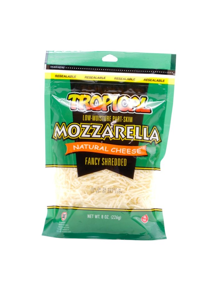 19472 - Tropical Mozzarella Cheese. Fancy Shredded 8 oz. (Case of 12) - Box:  - Loc: NV-8