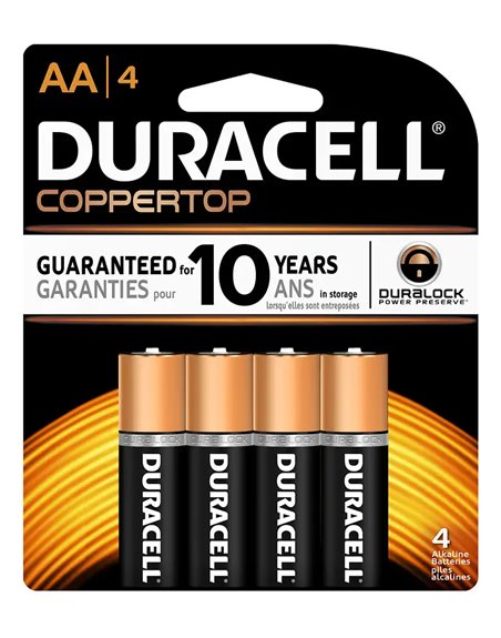 7257 - Duracell Batteries Coppertop, AA-4 - 14 Pack/4ct - Box:  - Loc: J2