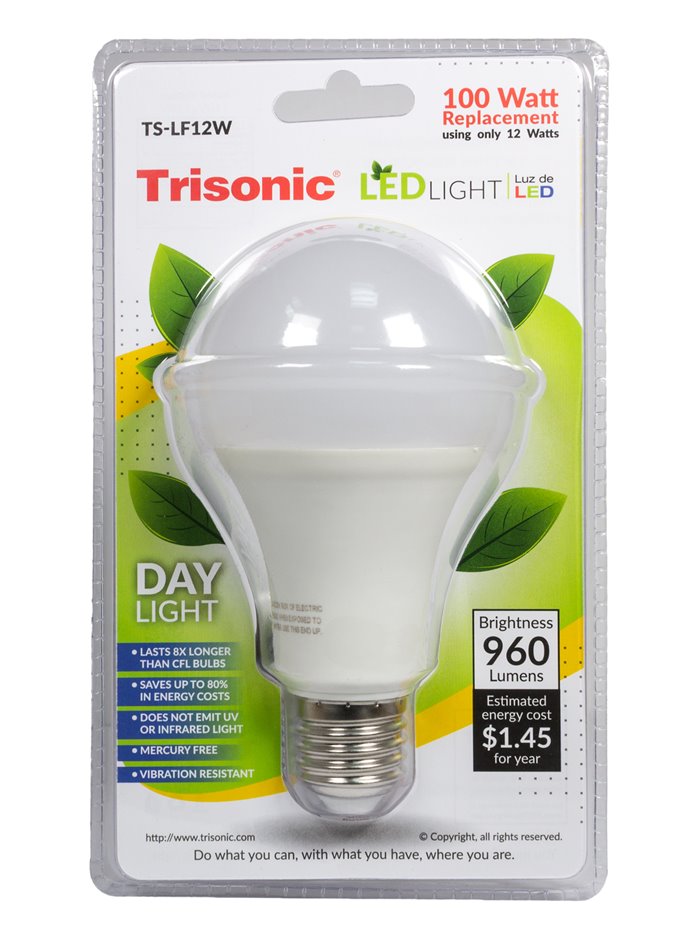 20177 - Trisonic Led Light 100W, 960 Lumens - ( TS-LF12W ). (Case of 24) - Box:  - Loc: B0