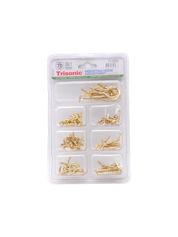 20179 - Trisonic Mounting Hook Assortment - 70ct ( TS-H304 ) - Box:  - Loc: A1