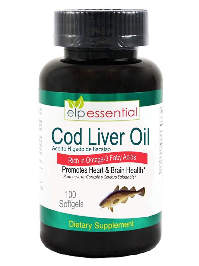 20680 - Elp Essential Cod Liver Oil - 100 Softgels - Box:  - Loc: L1