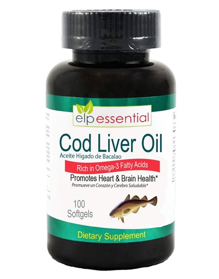 20680 - Elp Essential Cod Liver Oil - 100 Softgels - Box:  - Loc: L1