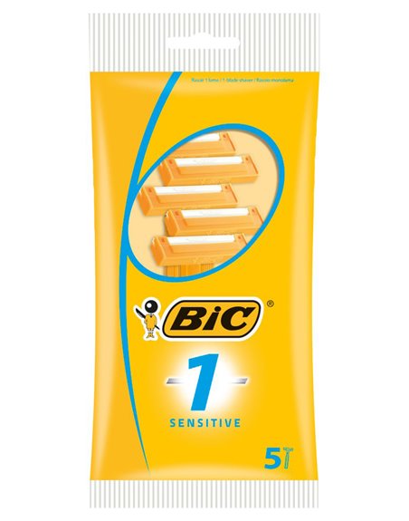 20687 - Bic Razor Yellow 1 Sensitive - 5 Pack - Box:  - Loc: L0