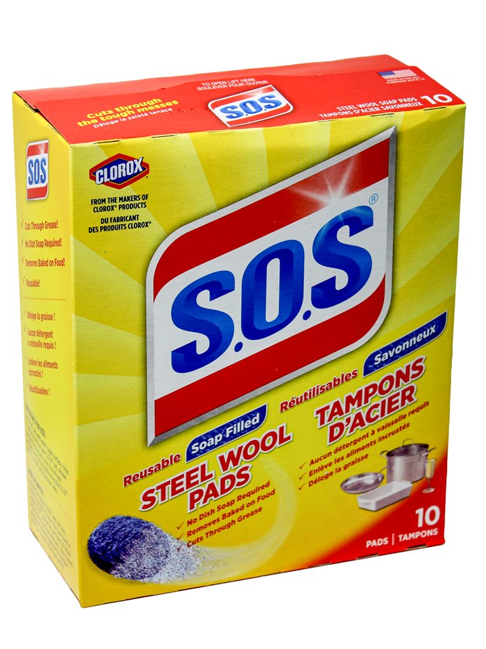 20855 - S.O.S Steel Wool Soap Pads - 10ct (Case of 6) - Box:  - Loc: 31F