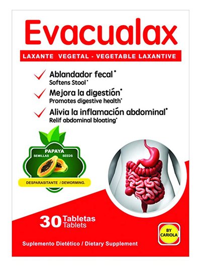 20900 - Evacualax  Laxante Vegetal - 30 Capsulas (Case Of 18) - Box:  - Loc: K1