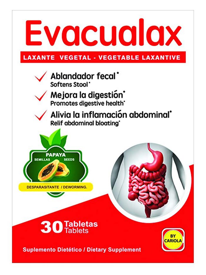 20900 - Evacualax  Laxante Vegetal - 30 Capsulas (Case Of 18) - Box:  - Loc: K1