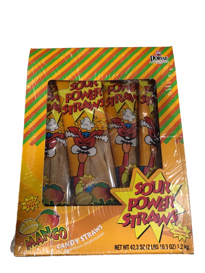 20972 - Sour Power Straws Mango - 24ct - Box:  - Loc: L12