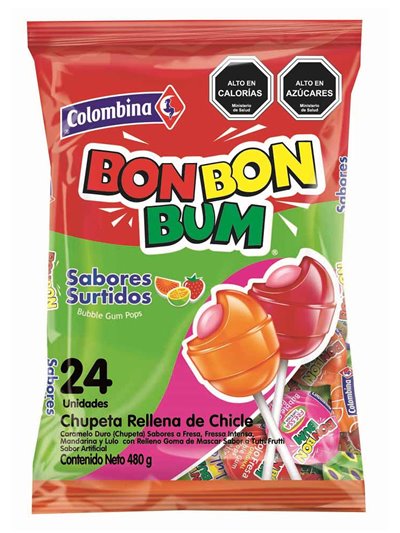 21222 - Colombina Bon Bon Bum Assorted - 24 Count - Box:  - Loc: M2