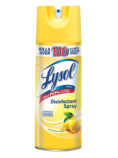 21232 - Lysol Disinfectant Spray, Lemon Breeze - 12.5oz. (12 Pack) Yellow93804 - Box:  - Loc: 