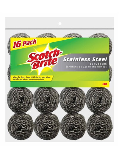 21246 - Scotch Brite Stainless Steel Scrubbers - 16/2 Pack - Box:  - Loc: J7