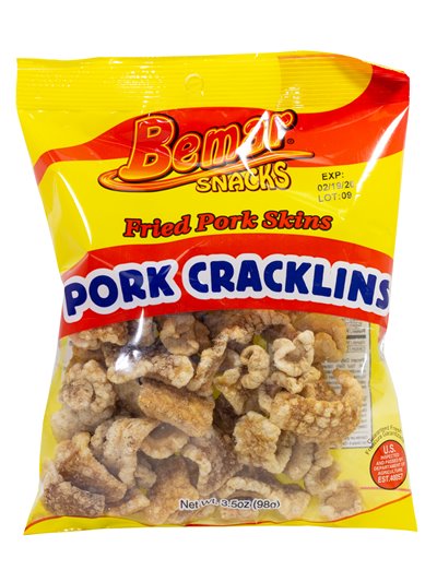 21295 - Bemar Fried Pork Cracklins Skins - 3/3.5 oz. - Box:  - Loc: P3