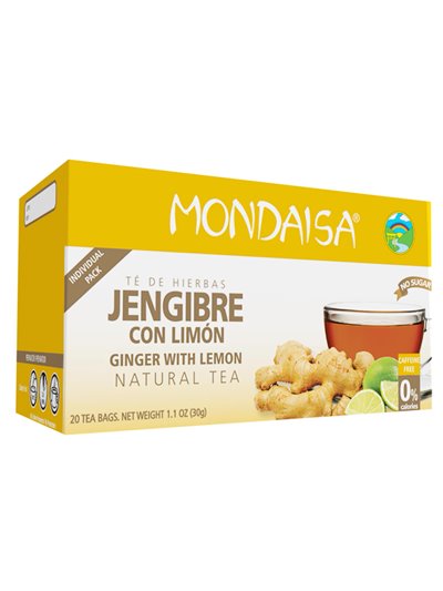 21379 - Mondaisa Jengibre & Limon Tea 1.05 oz - 20 bag - Box:  - Loc: R7