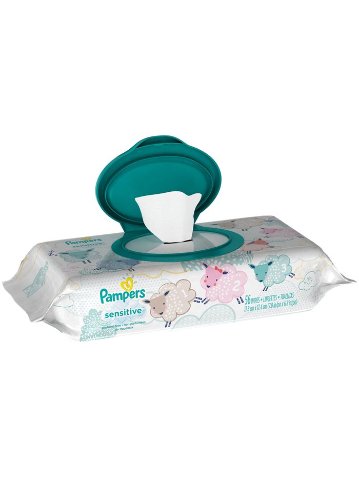 21467 - Pampers Wipes, Sensitive  - 56ct. (Case of 8) - Box:  - Loc: 52F