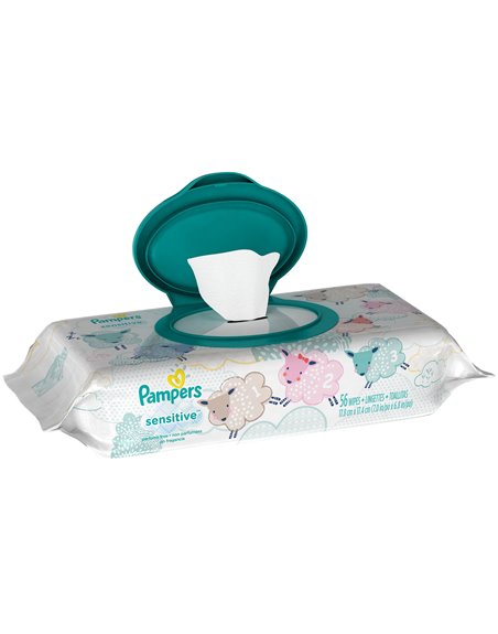 21467 - Pampers Wipes, Sensitive  - 56ct. (Case of 8) - Box:  - Loc: 52F