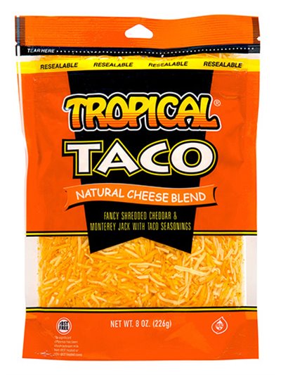 21525 - Tropical Taco Natural Cheese 8oz - Box:  - Loc: NV-8