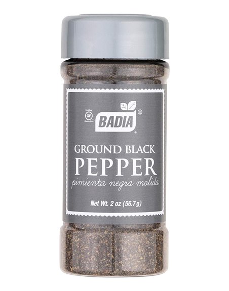 21538 - Badia Ground Black Pepper - 2 oz. (Pack of 8) - Box:  - Loc: S10