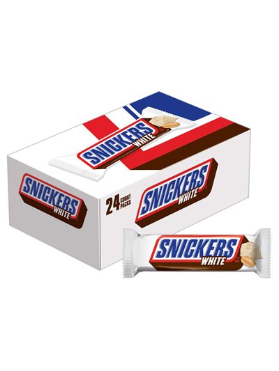 21604 - Snickers White Bar - 24ct - Box:  - Loc: M8