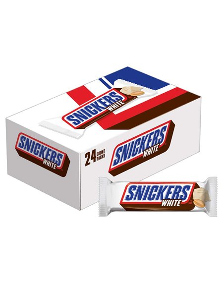 21604 - Snickers White Bar - 24ct - Box:  - Loc: M8