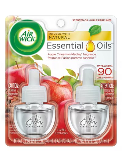 21648 - Air Wick Scented Oil Refill, Apple Cinnamon - 2x40ml. (Case of 6) - Box:  - Loc: I7