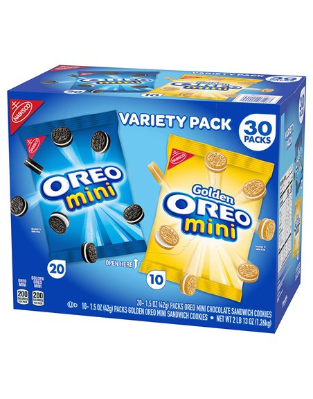 21653 - Variety Pack Oreo Mini Golden Oreo Mini - 30 Packs - Box:  - Loc: N4
