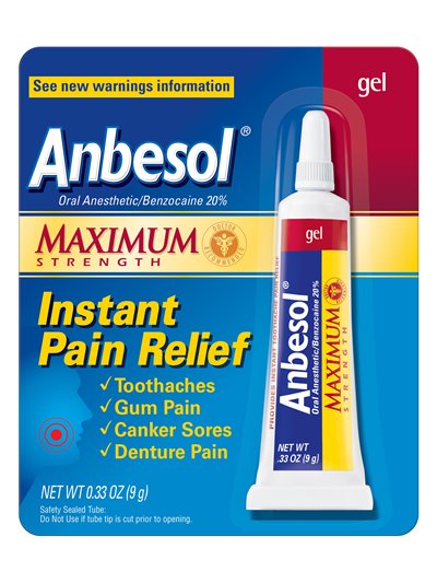 21696 - Anbesol Maximum Strength Gel - 0.33 oz. - Box:  - Loc: K1