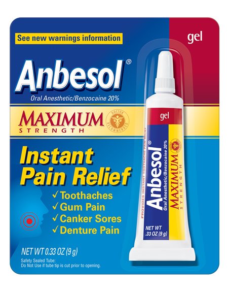 21696 - Anbesol Maximum Strength Gel - 0.33 oz. - Box:  - Loc: K1
