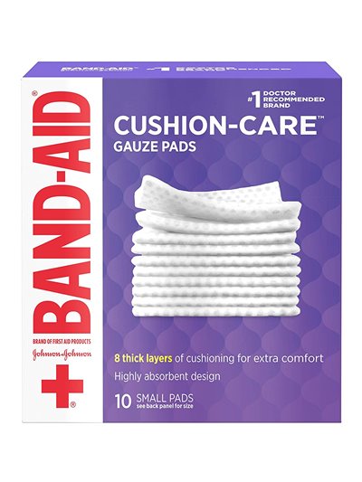 21737 - Johnson & Johnson Cushion-Care Gauze  2" x 2.5 yads - (10 Pads) 3pk  Purple - Box:  - Loc: K12