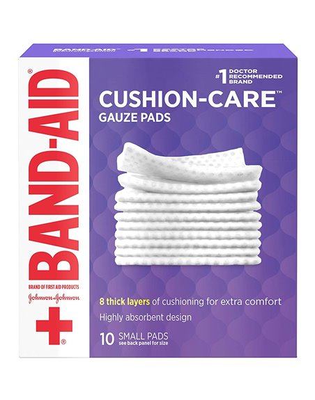 21737 - Johnson & Johnson Cushion-Care Gauze  2" x 2.5 yads - (10 Pads) 3pk  Purple - Box:  - Loc: K12