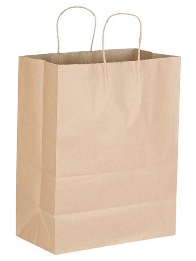 21817 - Kraft Paper Handle Bag Senior 13x7x16.5 XHD 100 lb. - 250 Pcs - Box:  - Loc: C12
